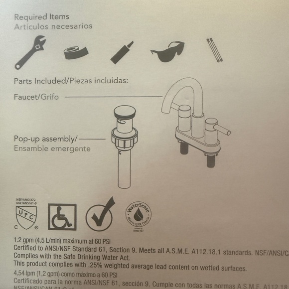 Allen + Roth HARLOW Centerset Bath Faucet - BRUSHED GOLD FINISH - Picture 3 of 6